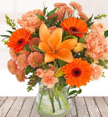 a vase of flowers on a table